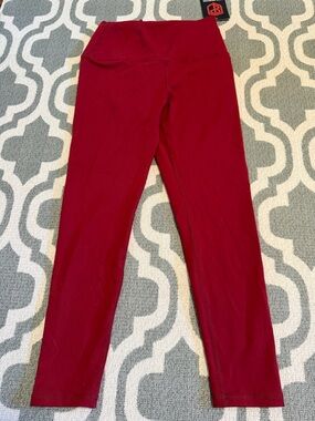 New with Tag Born Primitive deep red ankle length crop ruched bottom leggings Lg